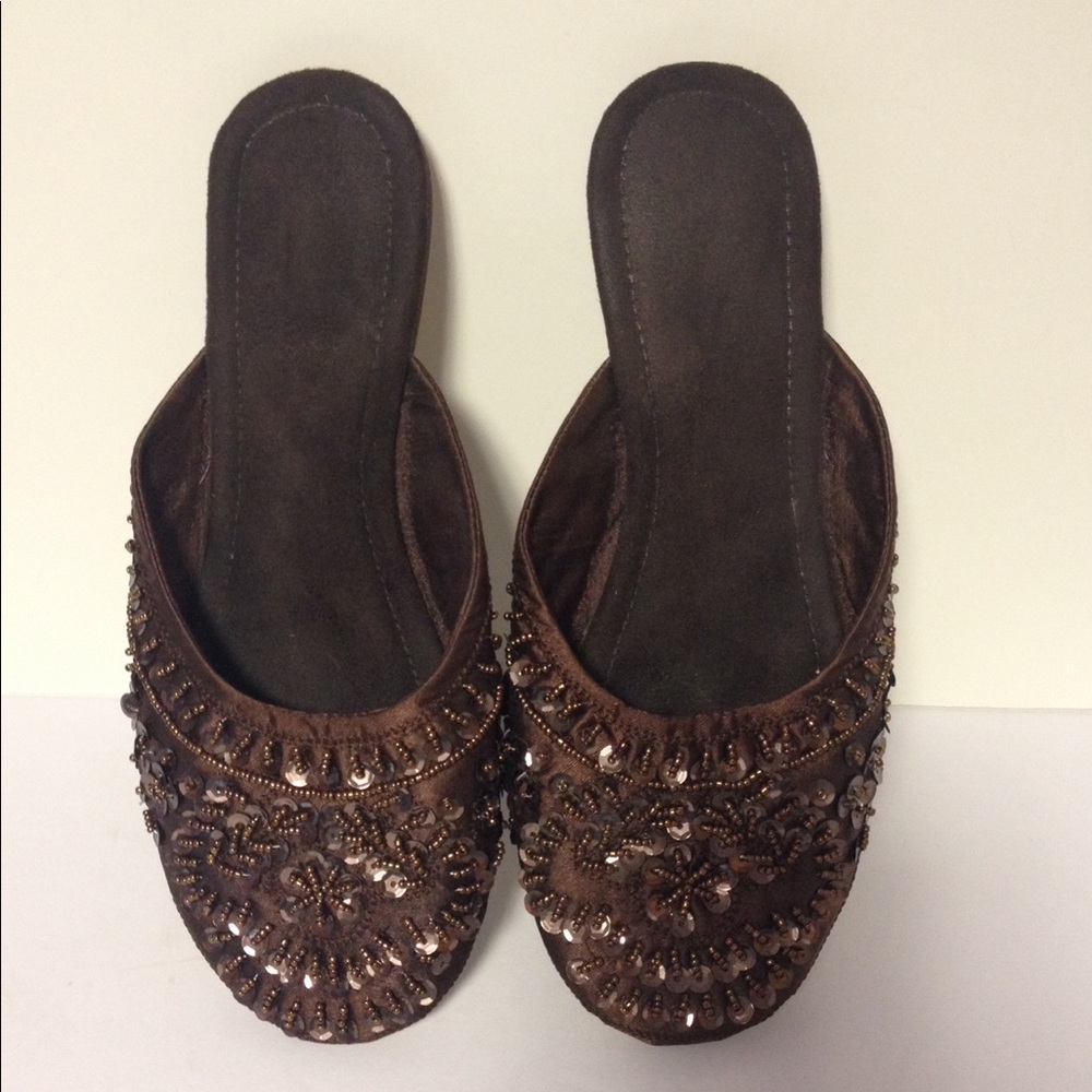 Capelli slip on shoes brown sequins 6